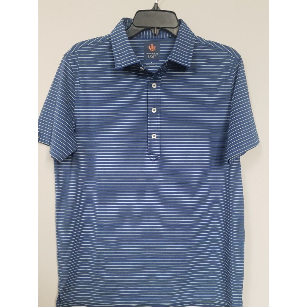 Donald Ross Sport Polo Shirt Mens S Blue Striped Performance Casual Golf